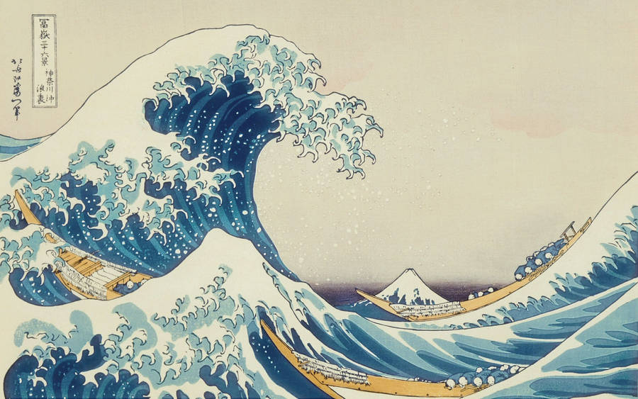 Japanese Art Of Waves Wallpaper