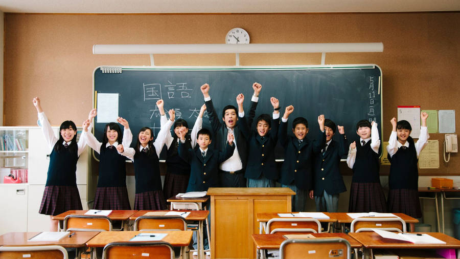 Japanese School Classroom Post Scholar Wallpaper