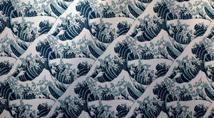 Japanese Waves Pattern Wallpaper