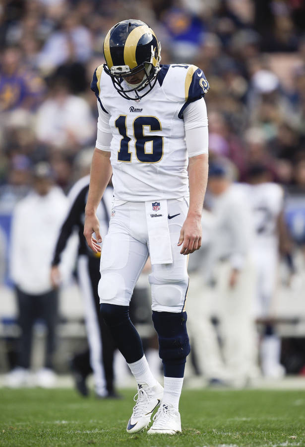 Jared Goff Looking Down Wallpaper