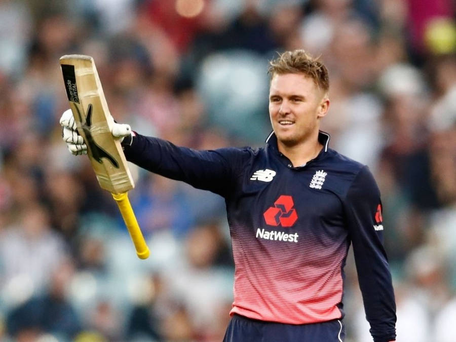 Jason Roy In Action During A Natwest Cricket Match Wallpaper