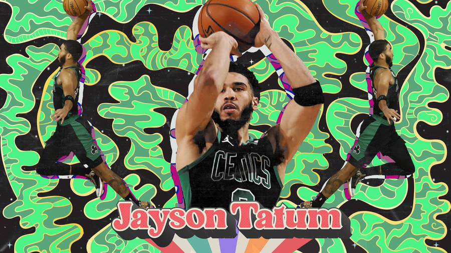 Jason Tatum Green Camouflage Design Wallpaper