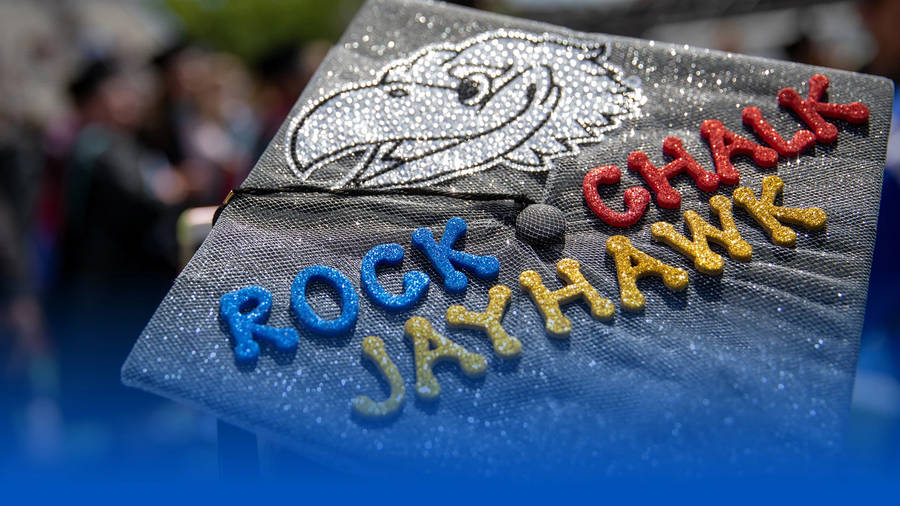 Jayhawk Graduation Cap At University Of Kansas Wallpaper