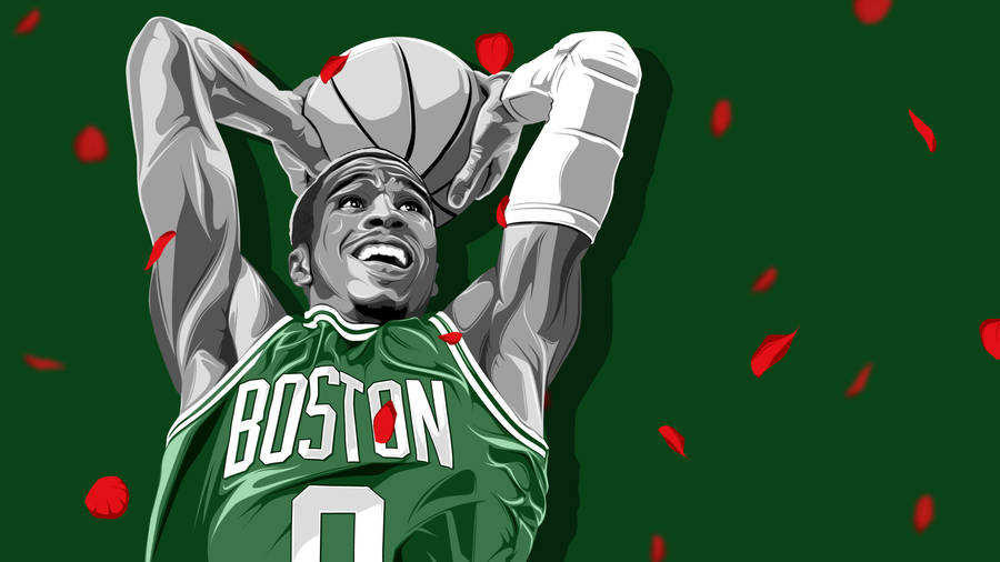 Jayson Tatum Green Vector Illustration Wallpaper