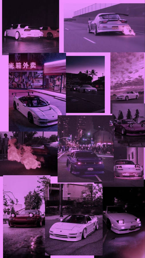 Jdm Aesthetic Photo Collage Wallpaper