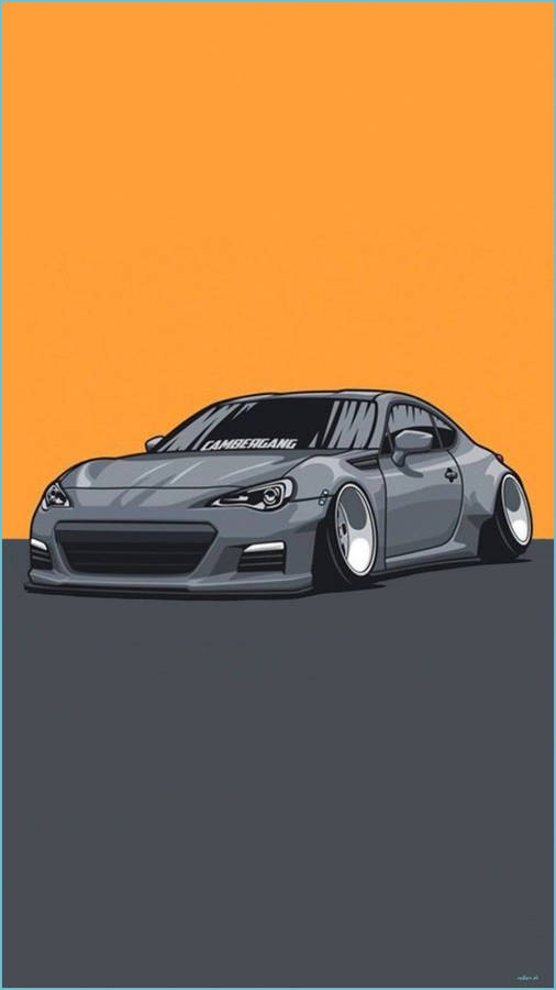 Jdm Car With Orange Background Wallpaper