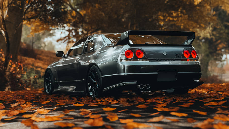 Jdm Cars Basking In Autumn Glory Wallpaper