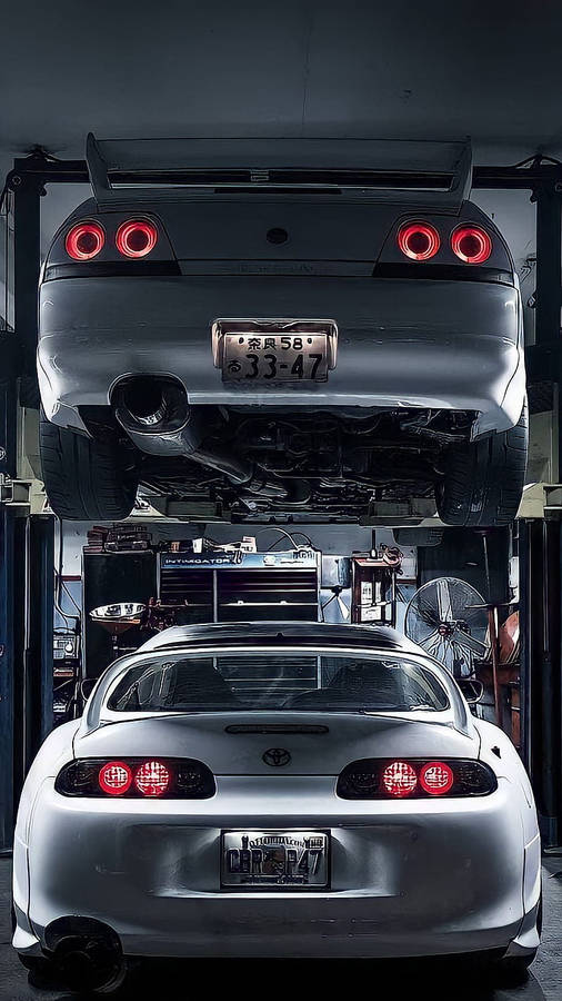 Jdm Cars In Maintenance Wallpaper