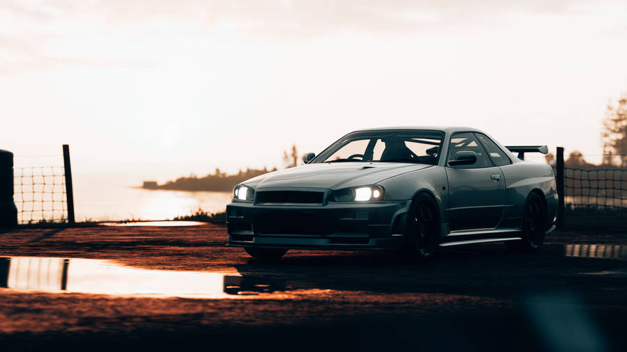 Jdm Cars Sunset View Wallpaper