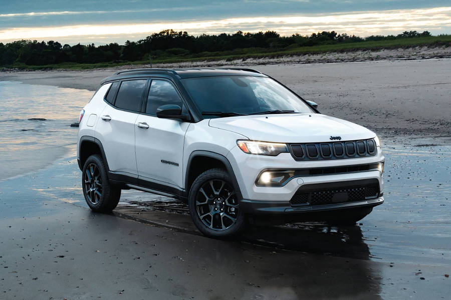 Jeep Compass On Beach Shore Wallpaper