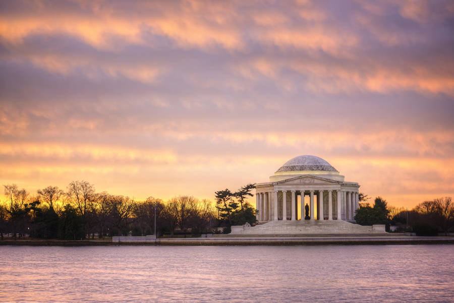 Jefferson Memorial Gorgeous Sunset Sky Wallpaper