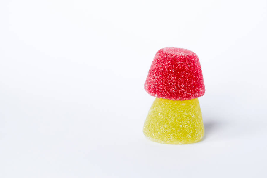 Jelly Candies On White Background Wallpaper