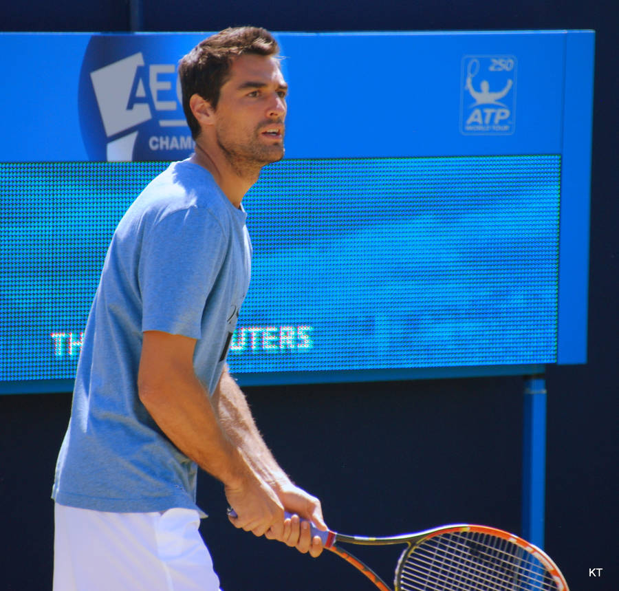 Jeremy Chardy In Blue Shirt Wallpaper