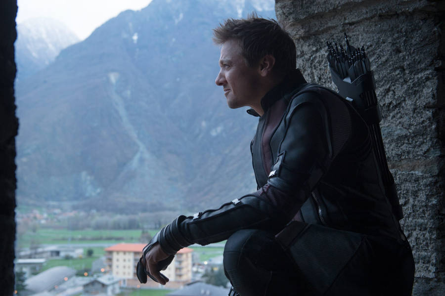 Jeremy Renner Gazing In The Window Wallpaper