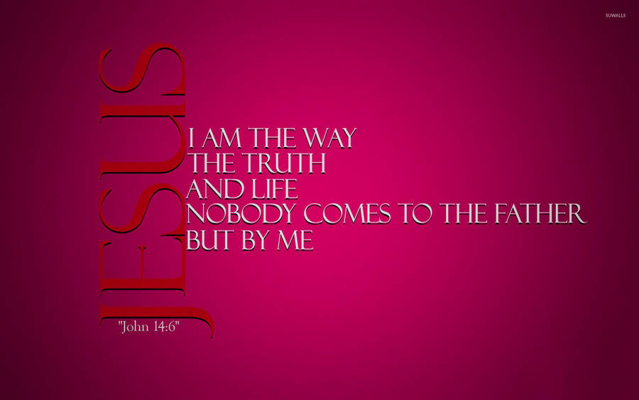 Jesus Bible Verse Pink Wallpaper