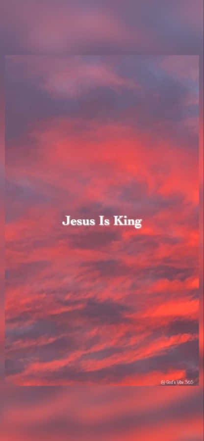 Jesus Is King In Red Clouds Wallpaper