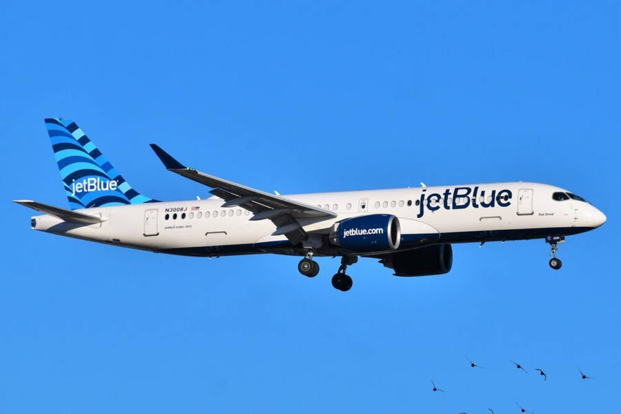 Jetblue Airplane On Blue Skies Wallpaper