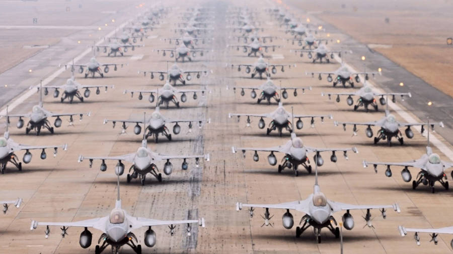 Jets On Runway Wallpaper