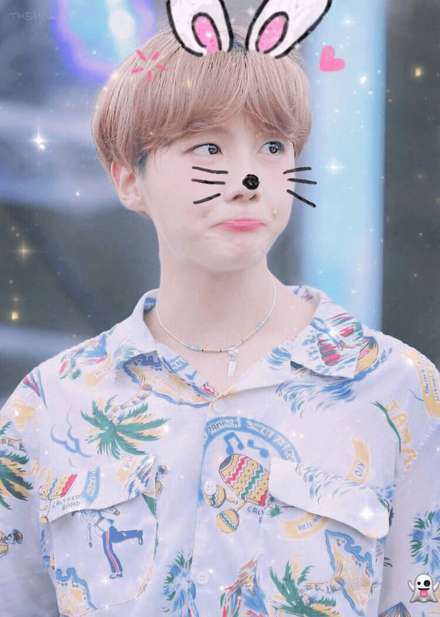 Jhope Cute With Bunny Filter Wallpaper