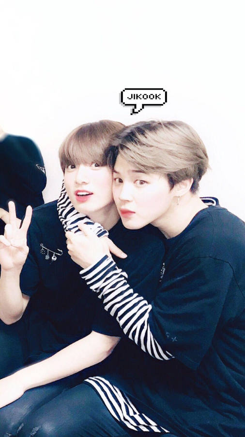 Jikook With Jikook Text Bubble Wallpaper