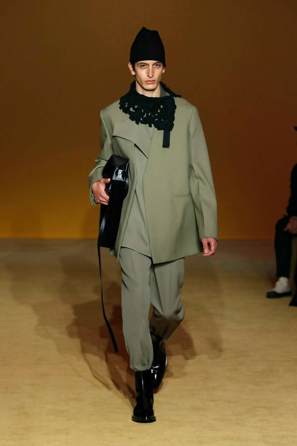 Jil Sander Army Green Suit Wallpaper