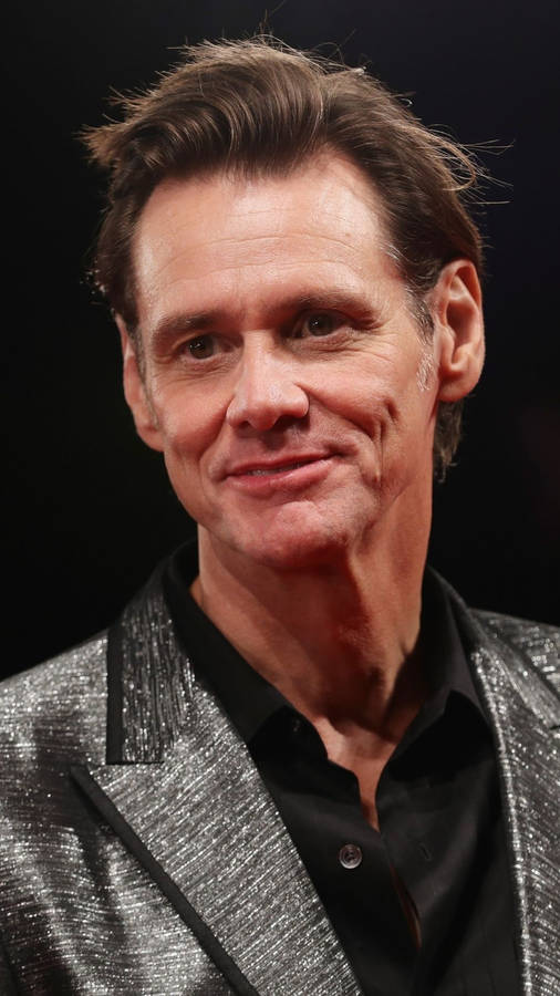 Jim Carrey Dazzling Silver Suit Wallpaper