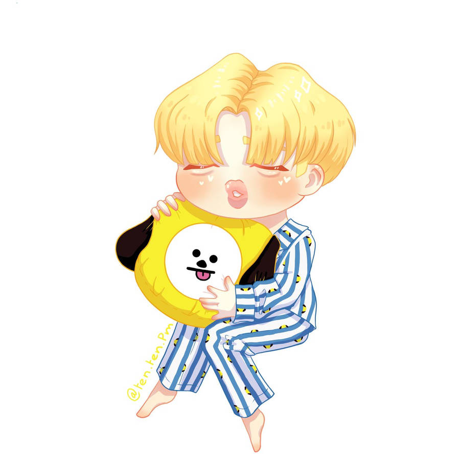 Jimin And Chimmy Bt21 Pillow Wallpaper