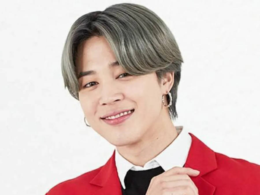 Jimin From Bts Wears Red Suit Wallpaper