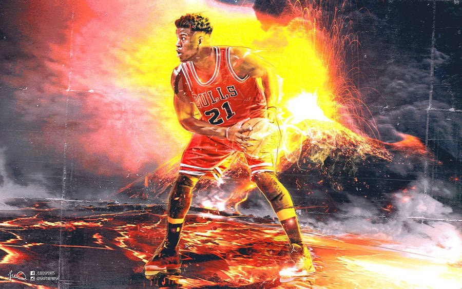 Jimmy Butler Exploding Volcano Wallpaper