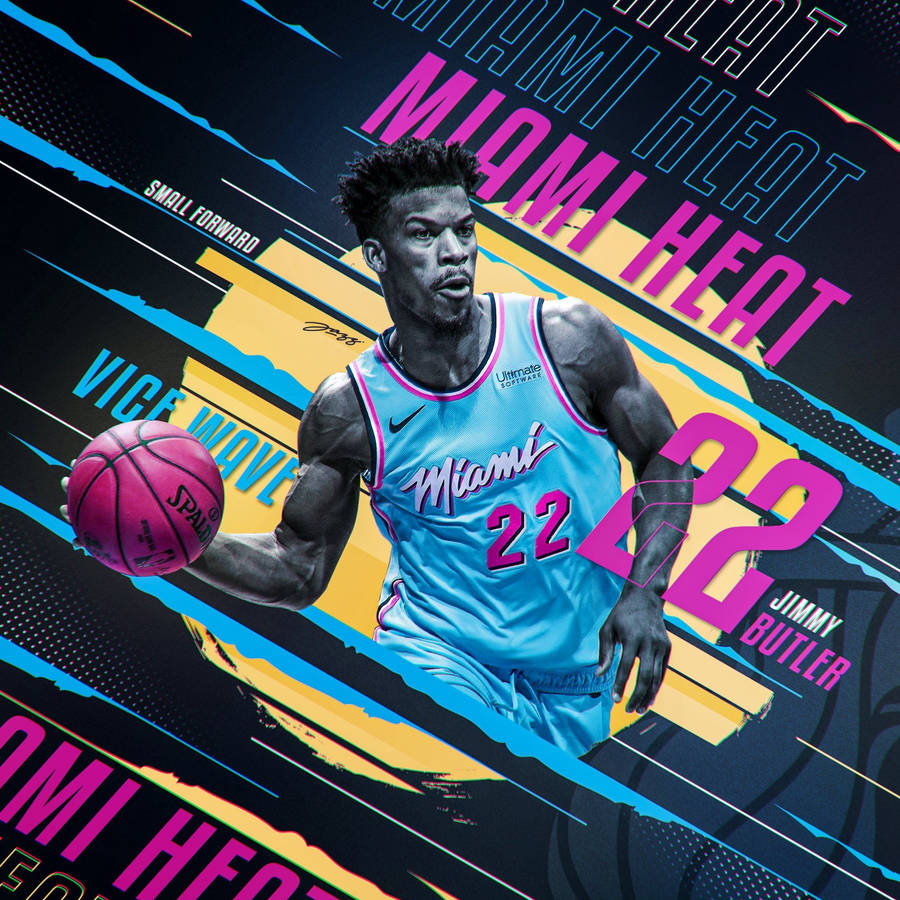 Jimmy Butler Neon Blue Jersey Wallpaper