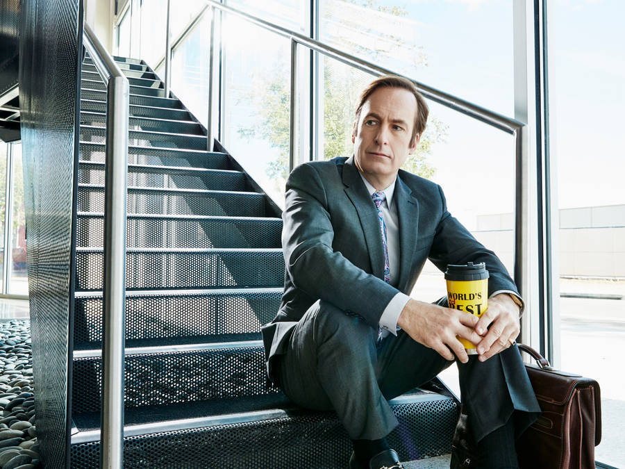 Jimmy Mcgill Descending A Staircase In Better Call Saul Wallpaper