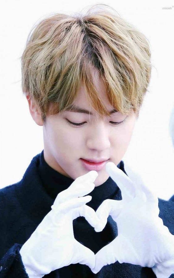 Jin Bts Cute Heart Hands Wallpaper