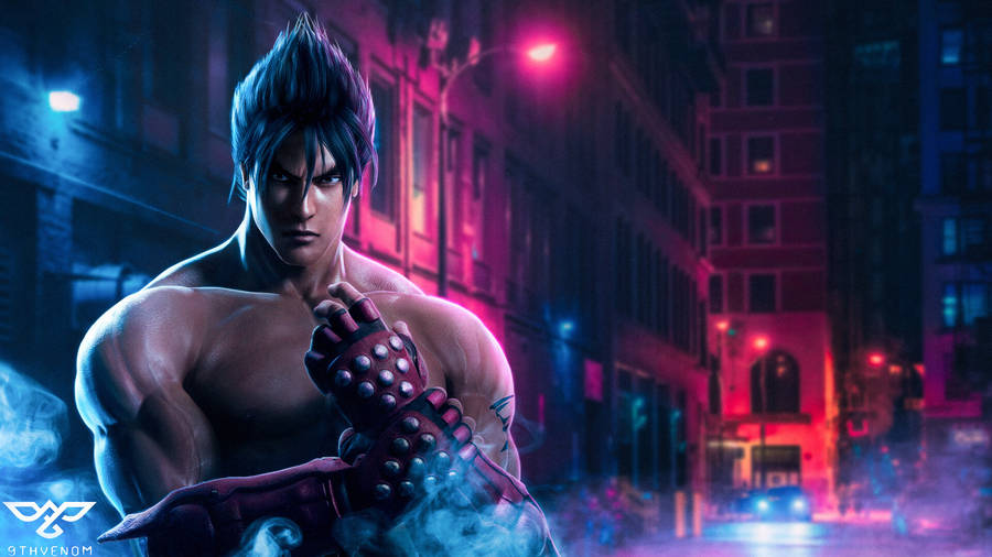 Jin Kazama In Night City Building Wallpaper