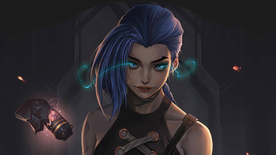 Jinx Arcane Blue Light Eyes Wallpaper