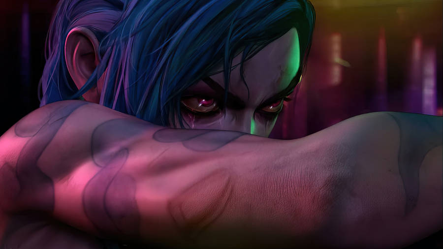 Jinx Arcane Crying Eyes Wallpaper