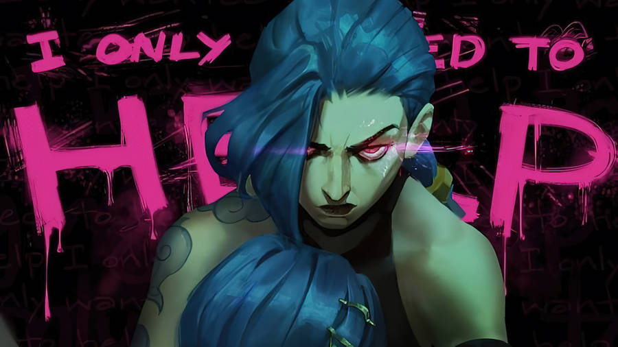 Jinx Arcane Electrifying Mad Eyes Wallpaper