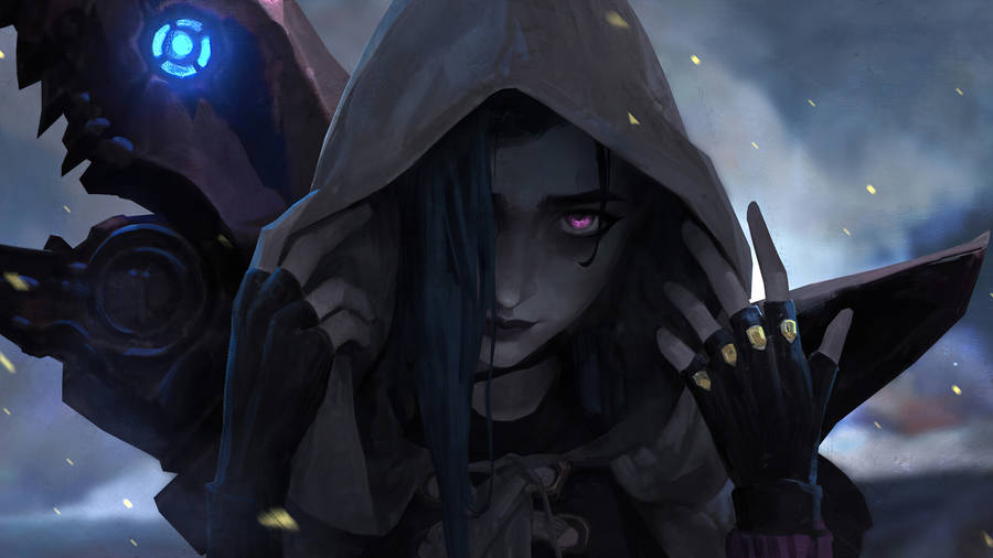 Jinx Arcane Hiding Under Hood Wallpaper