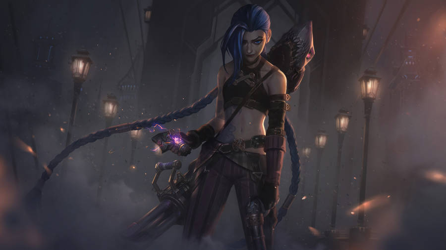 Jinx Arcane On Foggy Zaun Wallpaper