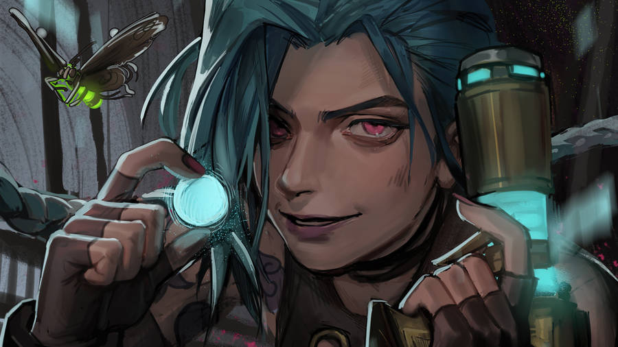 Jinx Arcane Teal Crystal Wallpaper