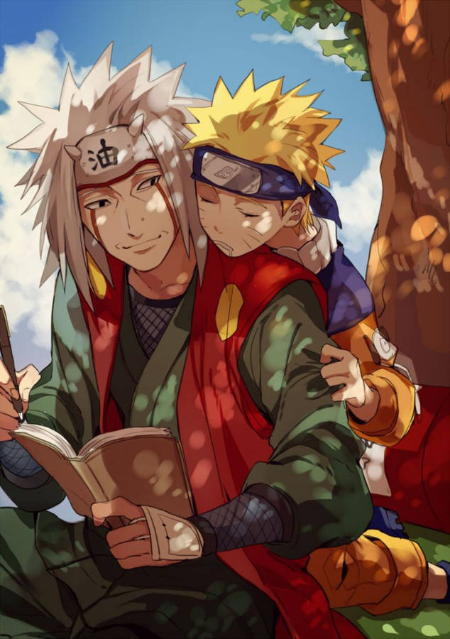 Jiraiya And Naruto Sweet Moment Wallpaper
