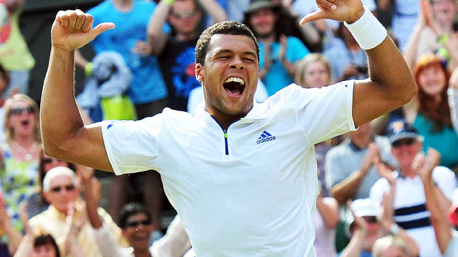 Jo-wilfried Tsonga Proud And Elated Wallpaper