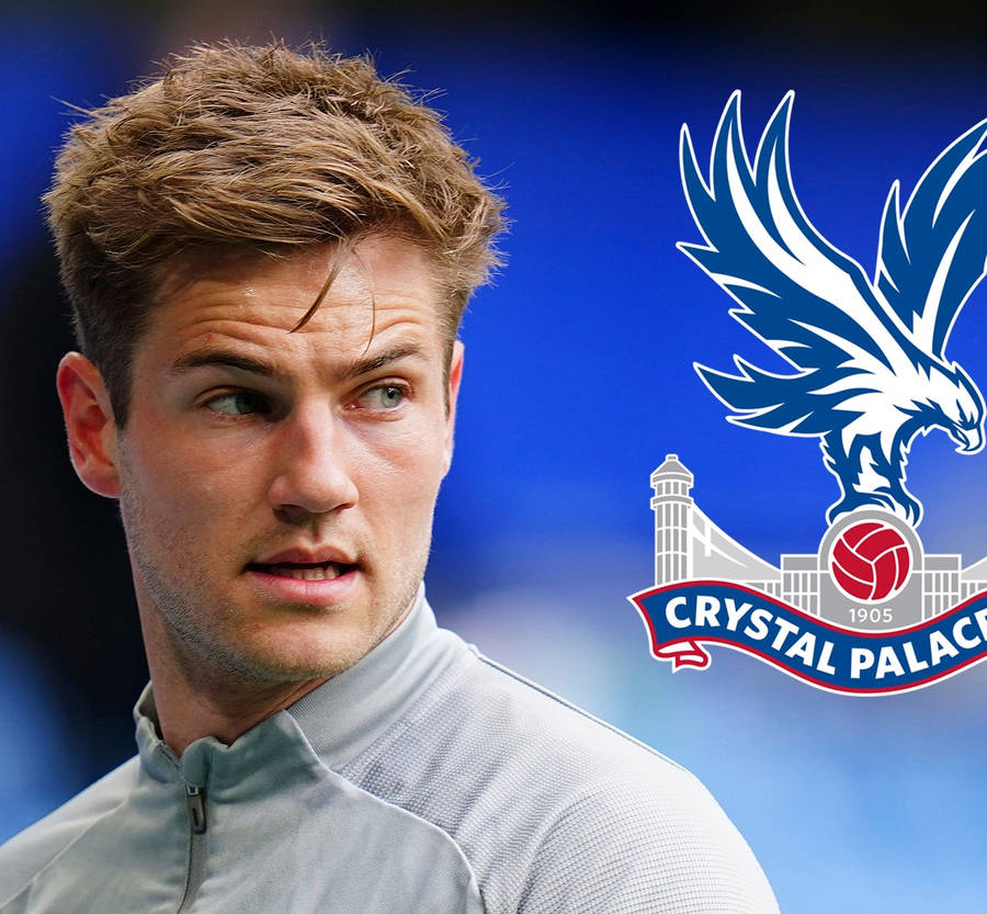 Joachim Andersen And Crystal Palace Logo Wallpaper