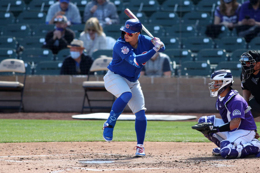 Joc Pederson In Action For The Cubs Wallpaper