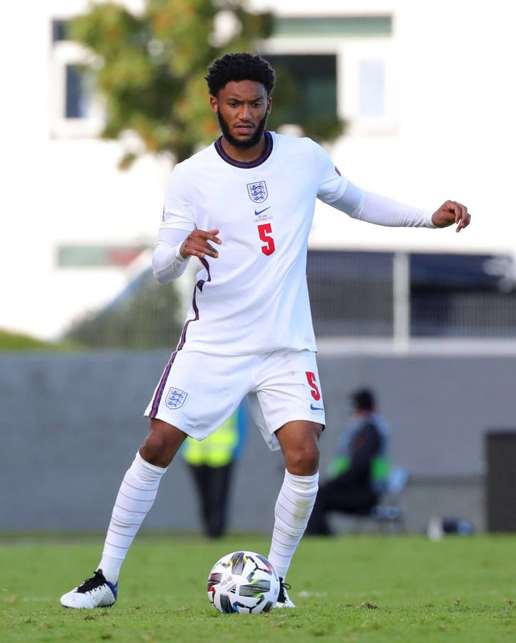 Joe Gomez In Action For The England National Football Team Wallpaper