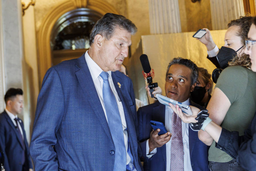 Joe Manchin Answering Reporters Wallpaper