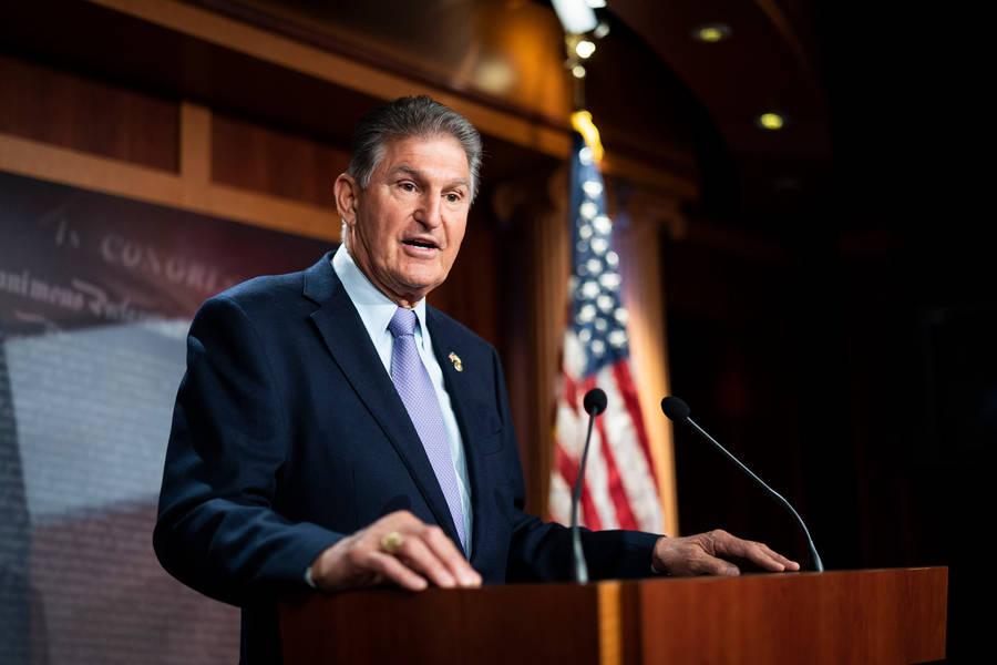 Joe Manchin Giving A Speech Wallpaper