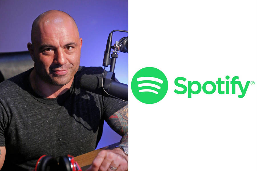 Joe Rogan With Spotify Logo Wallpaper