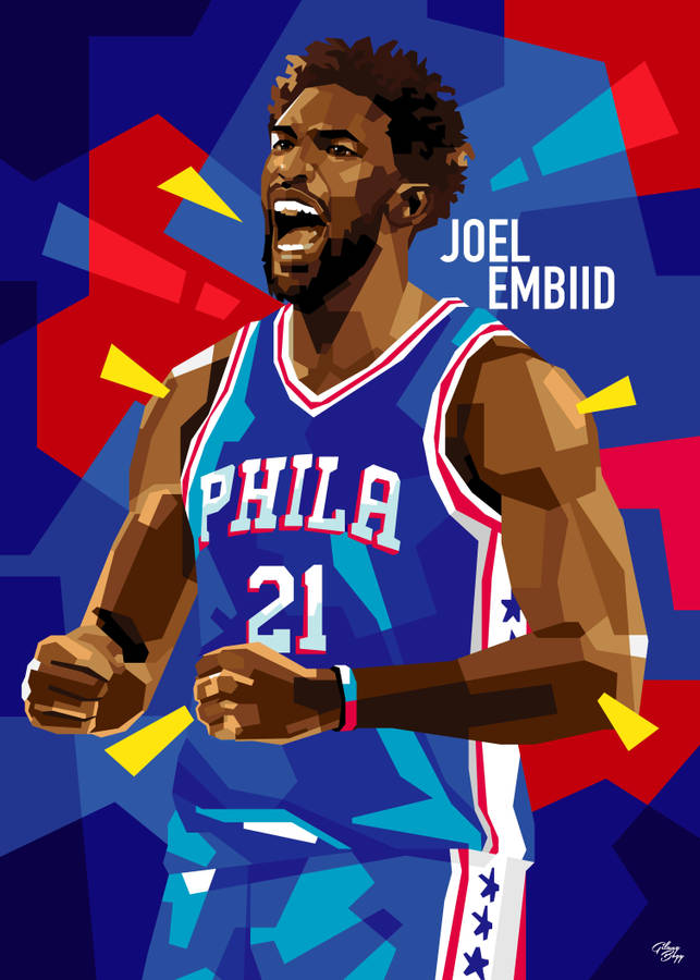 Joel Embiid Geometric Art Wallpaper