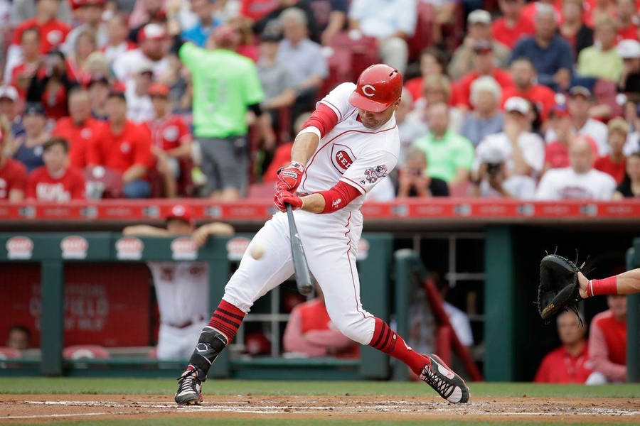 Joey Votto Hitting The Baseball Wallpaper