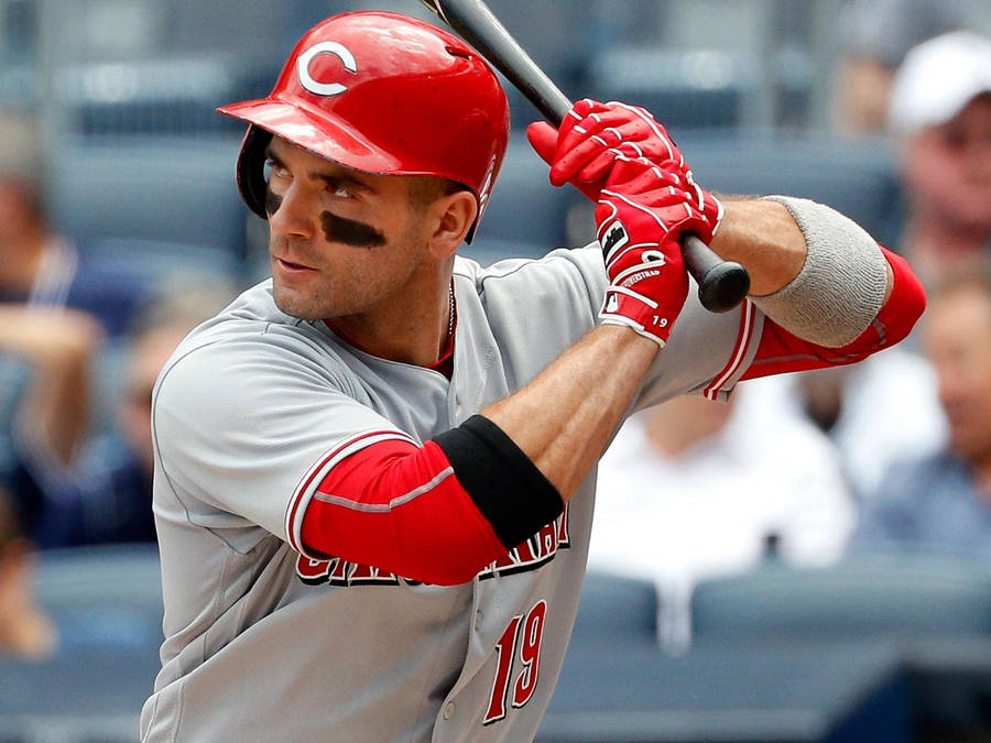 Joey Votto With Black Face Paint Wallpaper